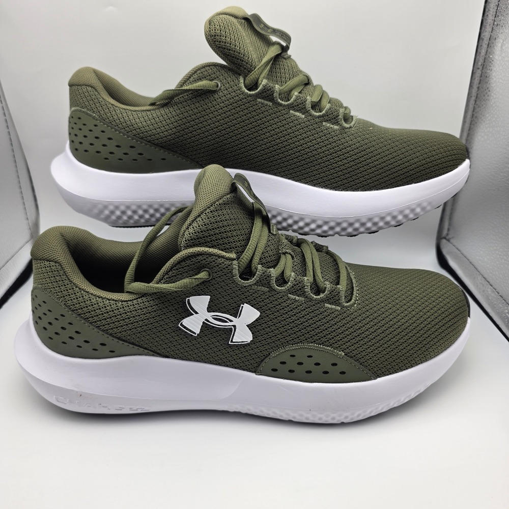 Under Armour Mens Charged Surge 4 Running Shoes Green White 3027000-301 10.5